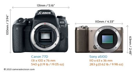 Canon EOS 77D vs Sony A5100 Karşılaştırma 